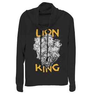 Juniors Womens Lion King Animal Kingdom Crew Cowl Neck Sweatshirt - 1 of 3