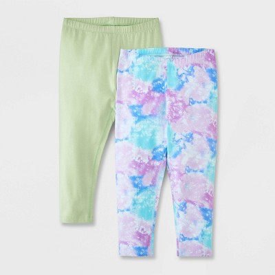 Girls' 2pk Adaptive Tie-dye Capri Leggings - Cat & Jack™ Olive Green Xs :  Target