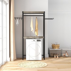 Over The Washer and Dryer Storage Shelf, Laundry Room Organization Racks, Bathroom Space Saver Shelf for Drying Clothes, 5-Tier Adjustable Height - 1 of 4