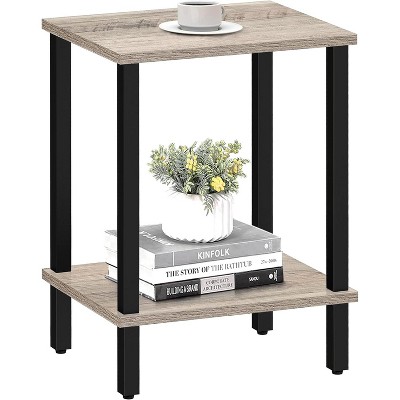 Table, Set of 2, Side Table, Nightstand, 2-Tier Storage Shelf, Sofa Table for Small Space, Living Room, Bed Room