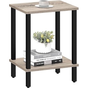 Table, Set of 2, Side Table, Nightstand, 2-Tier Storage Shelf, Sofa Table for Small Space, Living Room, Bed Room - 1 of 4