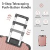 FURNIinspire Bag And Luggage Sets 3 Piece Rolling Luggage, Hard Shell Travel Suitcases Set with Wheels Telescopic Handle, Pink, 21.06"*11.42"*30.12" - 2 of 4