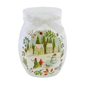 Stony Creek 4.0 Inch Magical Winterland Pre-Lit Small Jar Village Church Skating Snowman Novelty Sculpture Lights - 1 of 4
