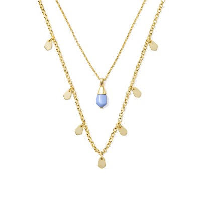 Kendra Scott 14K Gold Over Brass Lena Multi Strand Necklace - Blue Magnesite