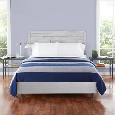 Boylston Navy Stripe Twin Cotton Reversible Blanket