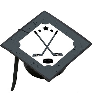 Big Dot of Happiness Grad Hockey - Graduation Cap Decorations Kit - Grad Cap Cover - 1 of 4
