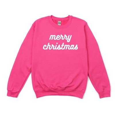 Simply Sage Market Women's Graphic Sweatshirt Merry Christmas Bold Cursive Words Puff Print
