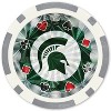 MasterPieces Casino Style 20 Piece 11.5 Gram Poker Chip Set NCAA Michigan State Spartans Silver Edition - 3 of 3