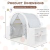 Costway Indoor Playhouse with Storage Wooden Kids Play Tent with Curtain Shades & 8 Cubbies - 3 of 4