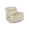 Breathable Leather Manual Recliner Chair with Pillow Armrests and Pocket Spring Seat for Living Room - 2 of 4