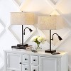 (Set of 2) 25.5" 2-Light Austin Farmhouse Industrial Table Lamp with USB Charging Oil Rubbed Bronze (Includes LED Light Bulb) - JONATHAN Y: - 2 of 4