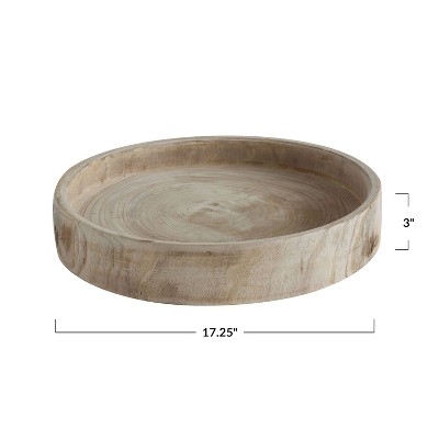 Elegant Hand-Carved Paulownia Wood Decorative Tray