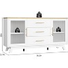 Garvee 3-Piece Pub Table and Chairs Set for 2 with Three-Tier Storage Shelf Rectangular Engineered Wood Bar Table Set - 4 of 4