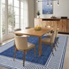 Modern Area Rugs Washable Bordered Floor Carpet, Foldable Contemporary Striped Indoor Mat, Non-Slip Low Pile Accent Rugs for Bedroom, Kitchen, Laundry - 3 of 4
