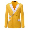 Cloudstyle Mens 2-Piece Dress Suit Blazer Slim Fit Double-Breasted Suit Jacket Sport Coat and Pants Set - 3 of 4