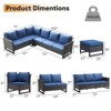Buenhomino 5 Pieces Outdoor Patio Furniture Sets, Outdoor L Shaped Sectional Sofa Set, All Weather Patio Conversation Set with Cushion and Ottoman - 3 of 4