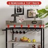 GustoWave 3 Tier Bar Serving Cart with Wine Rack and Glasses Holder for Kitchen, Dining Room - 3 of 4