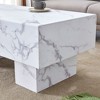 NicBex Dining Room Table Modern 43.3" Dining Table Counter Height Table with MDF Pedestal Base and Imitation Marble Top for Living Room - 3 of 4