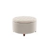 Large Round Tufted Storage Ottoman with Lift Off Lid - WOVENBYRD - 2 of 4