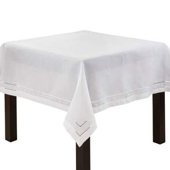 Saro Lifestyle Classic Hemstitch with Embroidered Border Tablecloth