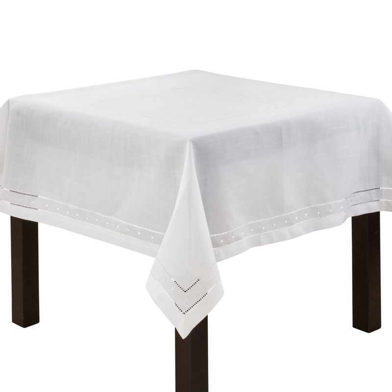Saro Lifestyle Classic Hemstitch with Embroidered Border Tablecloth, 1 of 3