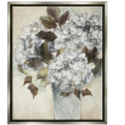 Stupell Industries Traditional White Blossom Bouquet VaseFloater Canvas Wall Art