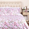 Soft 300 Thread Count Cotton Duvet Cover Bed Set with Pillow Shams, Vintage Floral or Solid Bedding Bohemian Wildflower by Blue Nile Mills - 3 of 4