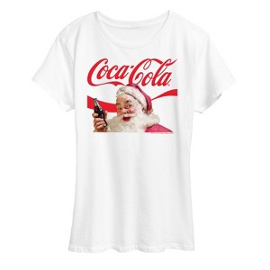Women's - Coca-Cola - Vintage Santa Claus with Red Logo Short Sleeve Graphic T-Shirt - 1 of 4