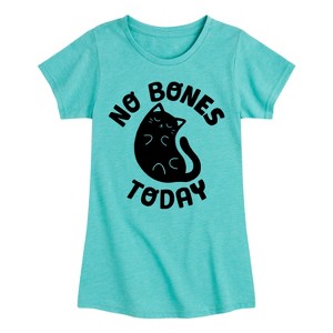 Girls' - Instant Message - No Bones Today Melty Cat Fitted Short Sleeve Graphic T-Shirt - 1 of 4