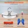 VEVOR Magnet Fishing Kit, 1300 LBS/590 Kg Single-Sided Pulling Force Strong Magnet Fishing Kit, Rare Earth Neodymium Magnetic Fishing Kit ,Silver - 4 of 4