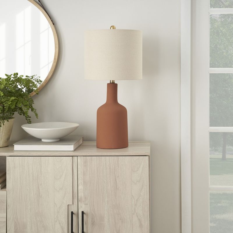 22" Terracotta Ceramic Table Lamp - Nourison, 1 of 8