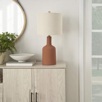 22" Terracotta Ceramic Table Lamp - Nourison