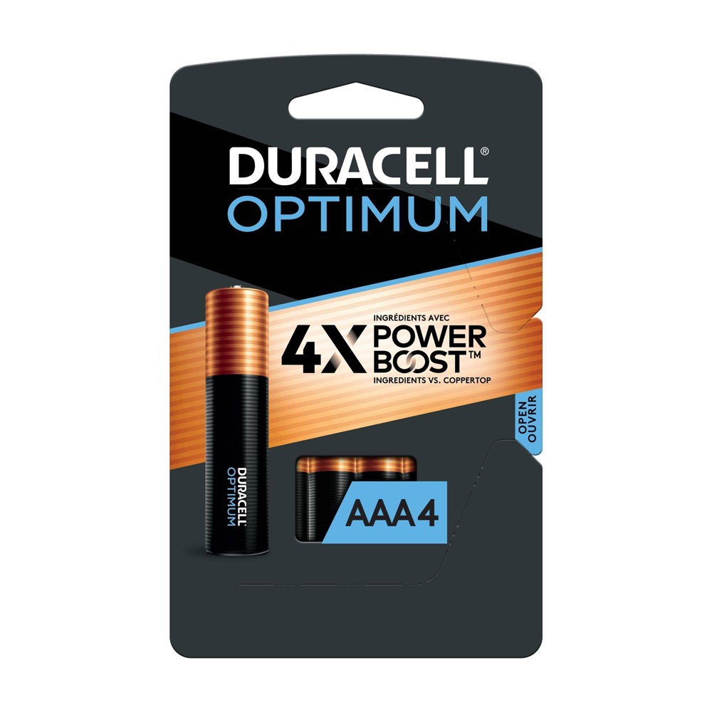 Photos - Battery Duracell Optimum AAA  - 4pk Alkaline Battery with Resealable Tray 