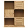 vidaXL Wooden Bookcase VIGO - Solid Pine 6-Cube Display, Shutter Design Storage Shelf, Brown, 35.4x13.8x45.1 Inches for Living Room/Office - 4 of 4