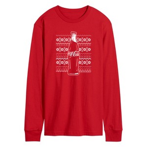 Men's - Coca Cola - Coke Holiday Sweater Long Sleeve Graphic T-Shirt - 1 of 2