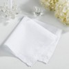 Saro Lifestyle Classic Handmade Hemstitch Design Handkerchief, 17"X17", White - 3 of 3