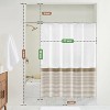 LunaLulinlk Beige Shower Curtain White Striped Tassel Shower Curtains - 3 of 4