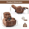 Rocker Recliner Chair with Massage and Heat,Swivel and Rocking,Overstuffed Arms Back for Ultimate Comfort, Manual Recline,2 Cup Holders,Side Pocket - 2 of 4