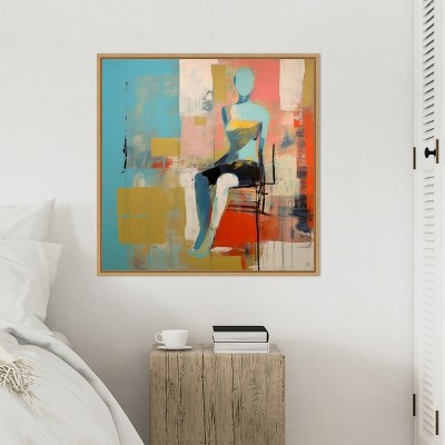 Amanti Art Conceptual Abstract Figurative by Irena Orlov Canvas Wall Art Print Framed 30 x 30