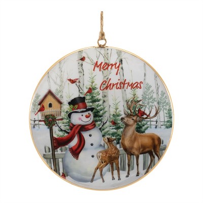 Merry Christmas Woodland Disc Ornament (Set of 6)