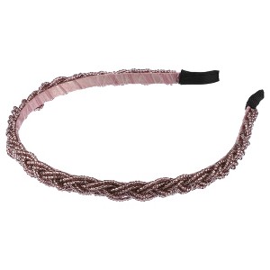 Unique Bargains Women's Beaded Hair Hoop Headband Accessories Hairband 0.43 Inch Wide 1 Pc - 1 of 4