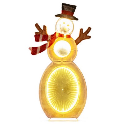 Syemin Decorative Holiday Scene Props Christmas Decoration Snowman Outdoor Yard Decoration Set Christmars Decor, Gold, 18"*12"*30"