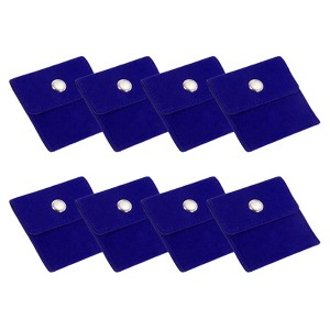 Unique Bargains Earrings Bracelets Velvet Pouches Snap Button Portable Jewelry Storage Bag 8 Pcs - 1 of 4