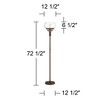 Franklin Iron Works Luz Industrial Torchiere Floor Lamp Standing 72 1/2" Tall Oil Rubbed Bronze Clear Glass for Living Room Bedroom Office House Home - 4 of 4