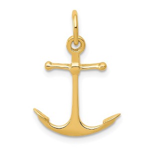 Black Bow Jewelry 14k Yellow Gold Polished Anchor Charm or Pendant - 1 of 4