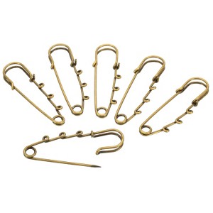 Unique Bargains Metal Decorative DIY Women's Clothing Dress 3 Holes Sewing Brooch Pins 20 Pcs - 1 of 4