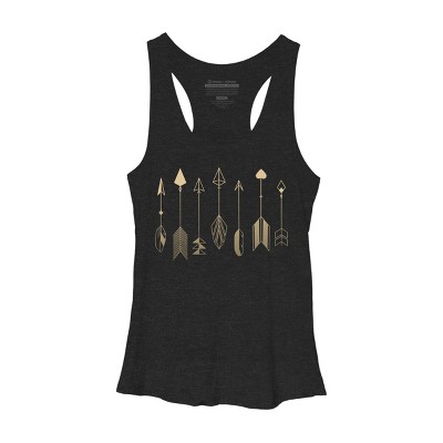 Women's Design By Humans Be Brave Little Arrow (gold) By staceyroman Racerback Tank Top