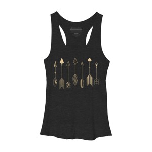 Women's Design By Humans Be Brave Little Arrow (gold) By staceyroman Racerback Tank Top - 1 of 3