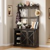 5 - In - 1 Hall Trees Multifunctional Unit With Shoe Storage, Adjustable Side Stand, Coat Rack & Dressing Table,Corner Design - for Hallway - 2 of 4