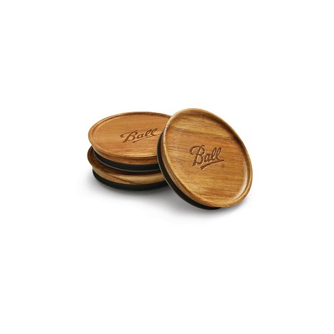 Ball 3pk Wooden Storage Lids, Wide Mouth - image 1 of 4